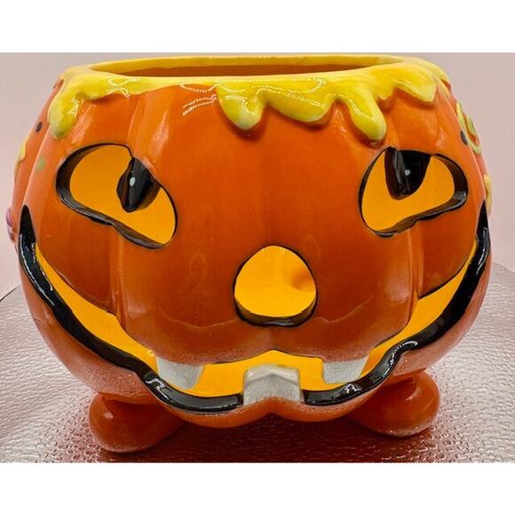 Halloween Jack O Lantern Pumpkin Ceramic - Picture 1 of 9